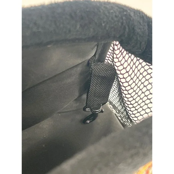 Tapestry‎ Dog Breed Travel Pet Carrier Tote Bag Purse Pocket Black Novelty Mesh - Picture 7 of 8